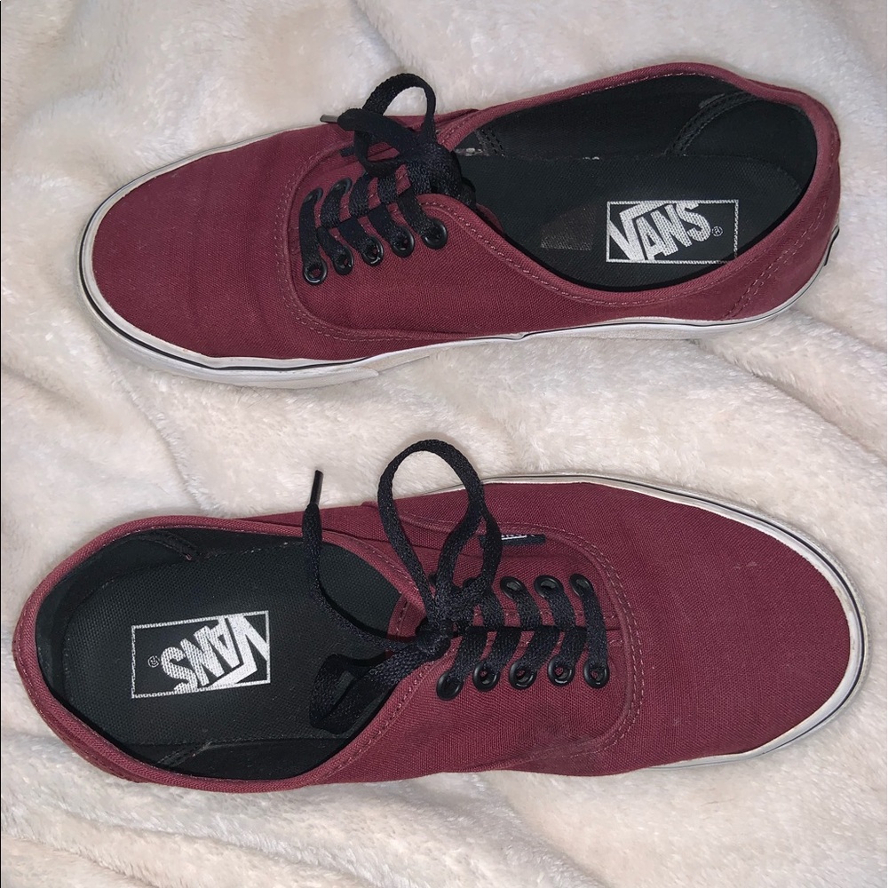 Vans authentic maroon canvas sneaker